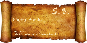 Sághy Vendel névjegykártya